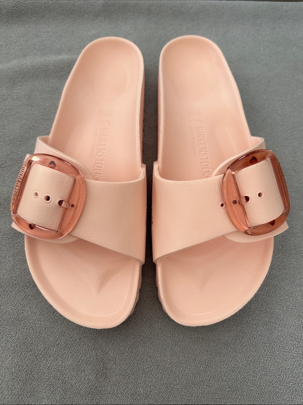 Birkenstock Women’s Big Buckle EVA Slide Sandals - Light Rose Sz 40